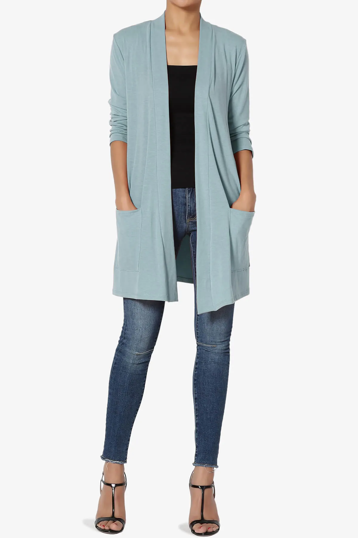 Daday Slouchy Pocket 3/4 Sleeve Cardigan PLUS