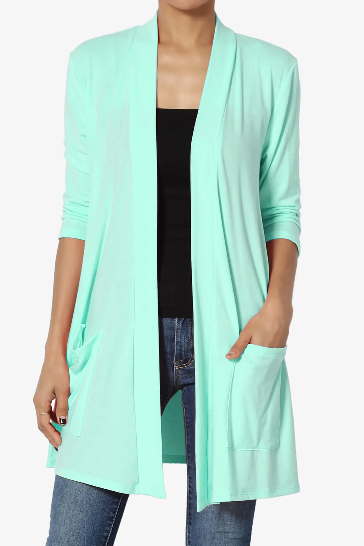 Daday Slouchy Pocket 3/4 Sleeve Cardigan PLUS
