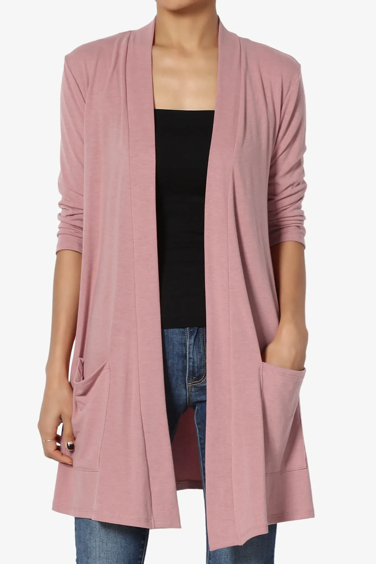Daday Slouchy Pocket 3/4 Sleeve Cardigan PLUS