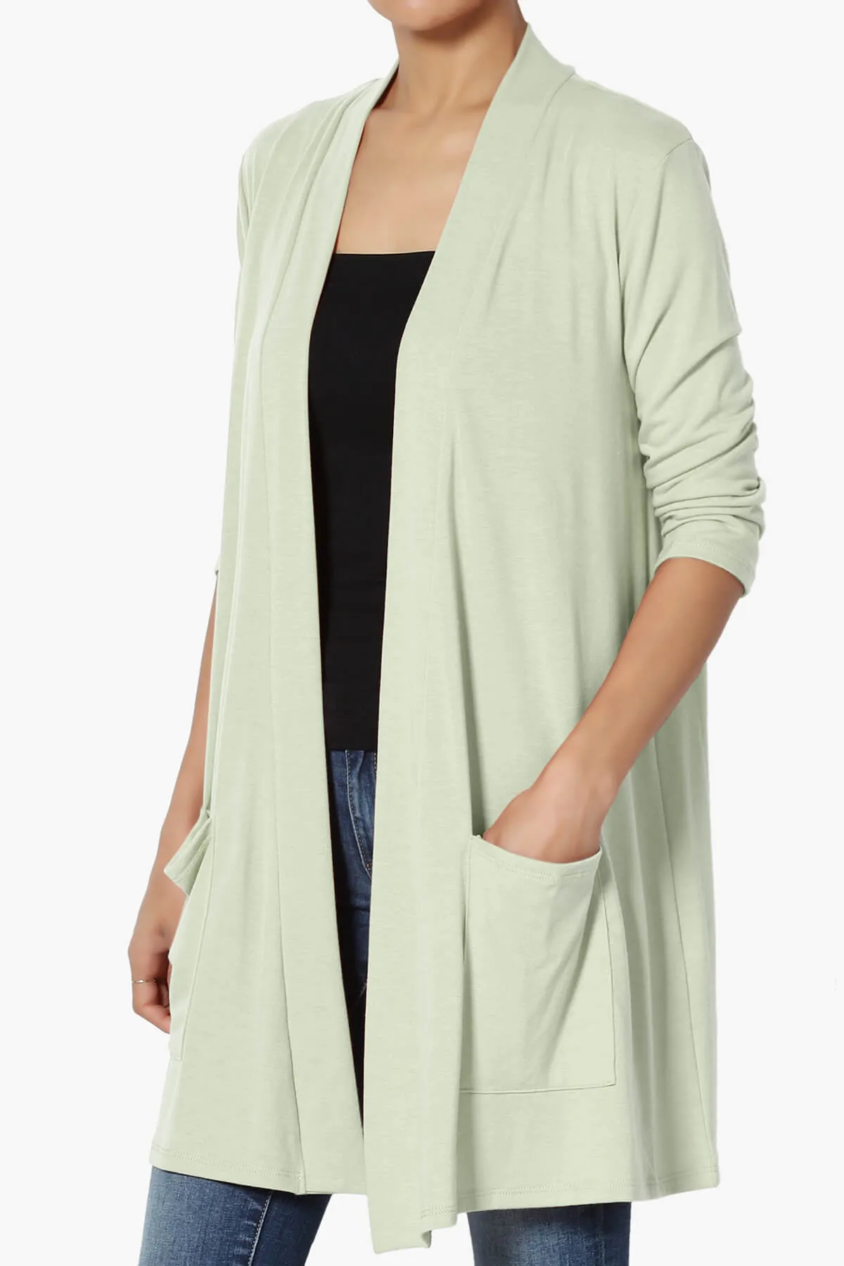 Daday Slouchy Pocket 3/4 Sleeve Cardigan PLUS