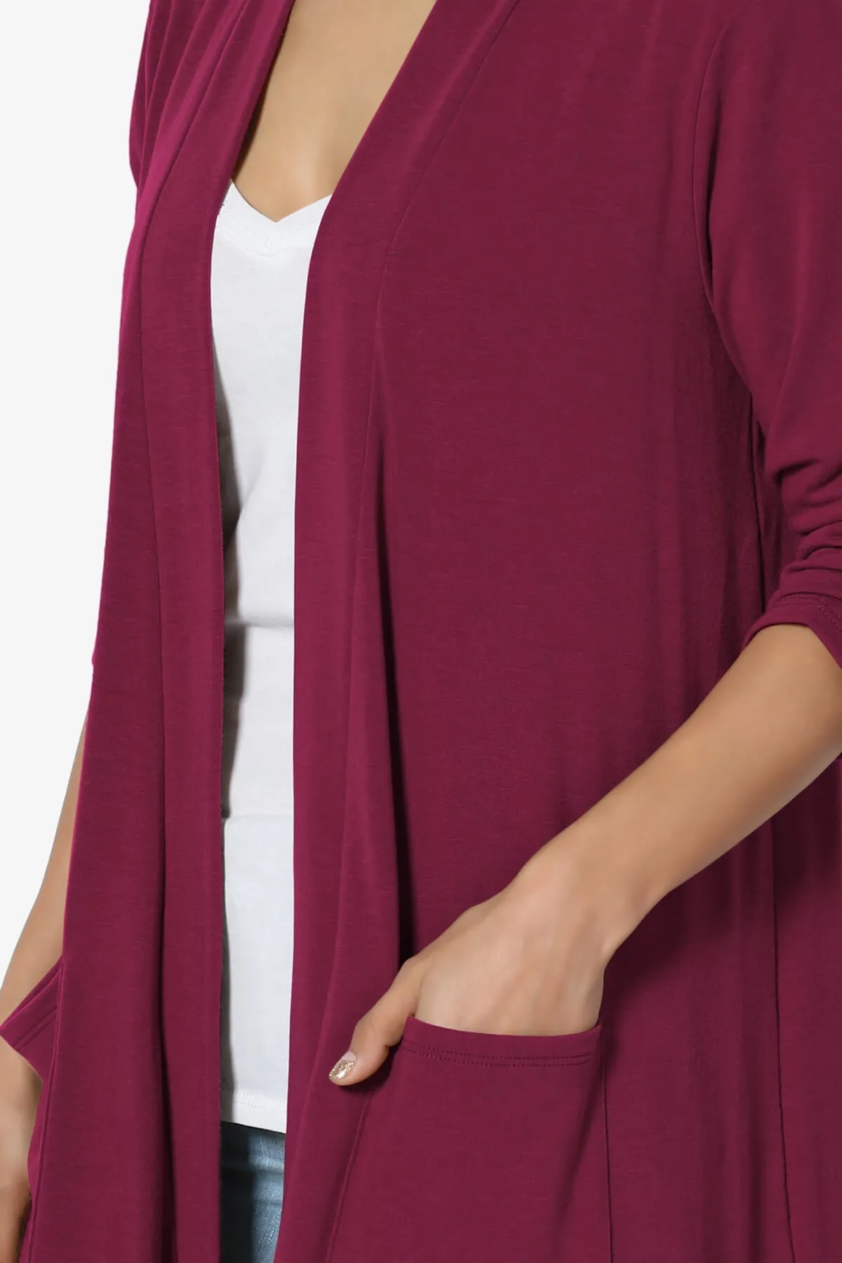 Daday Slouchy Pocket 3/4 Sleeve Cardigan PLUS