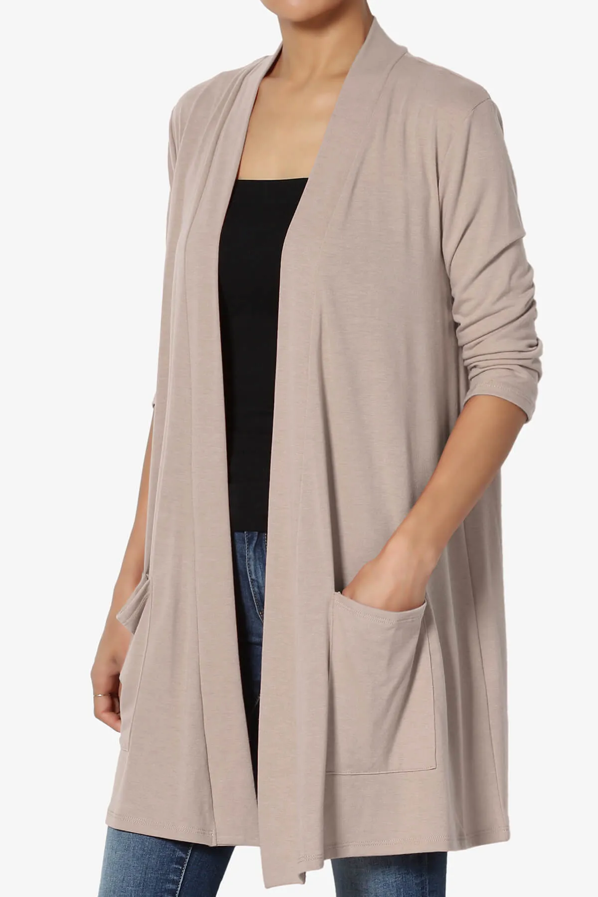 Daday Slouchy Pocket 3/4 Sleeve Cardigan PLUS