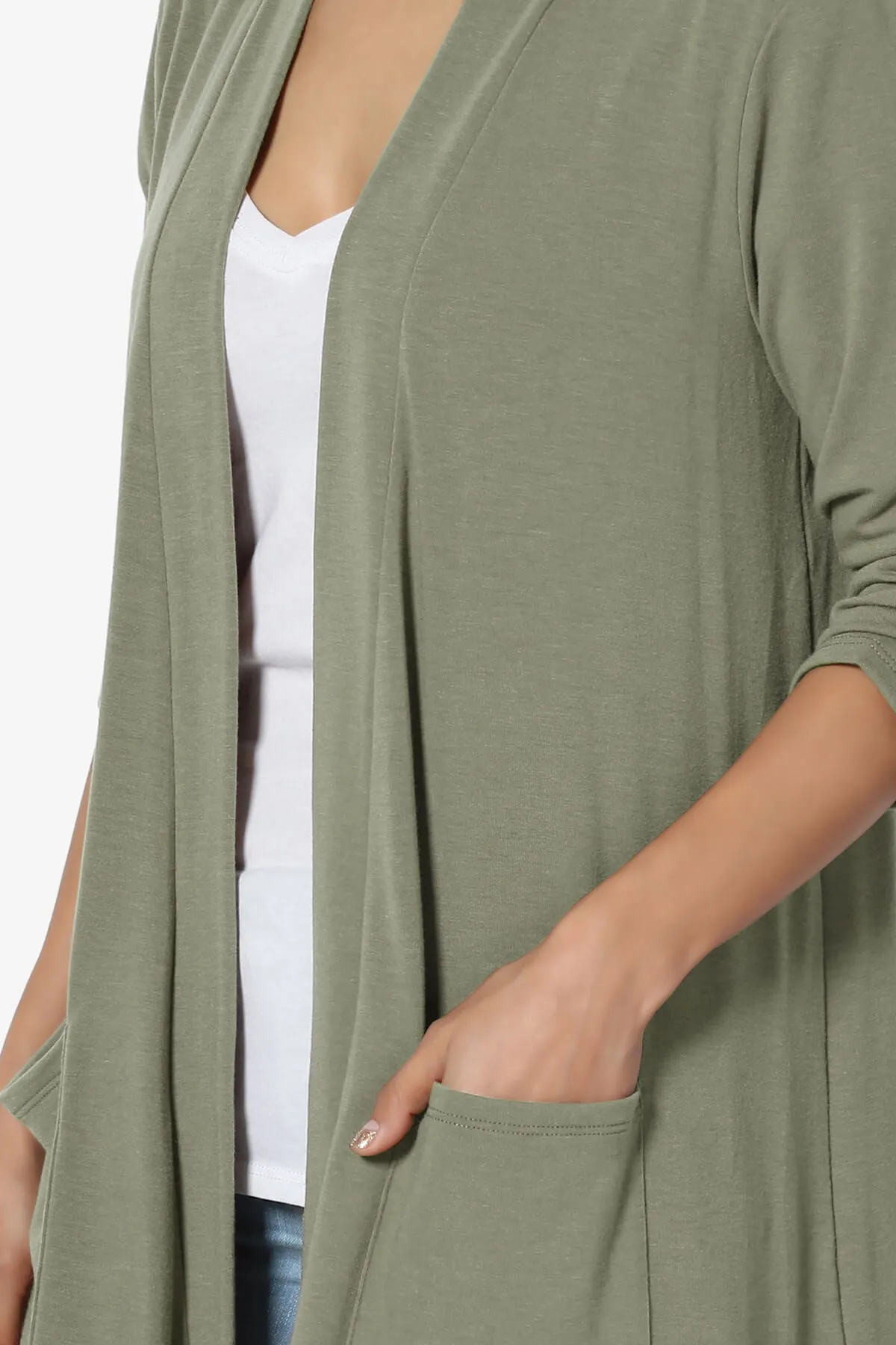 Daday Slouchy Pocket 3/4 Sleeve Cardigan PLUS