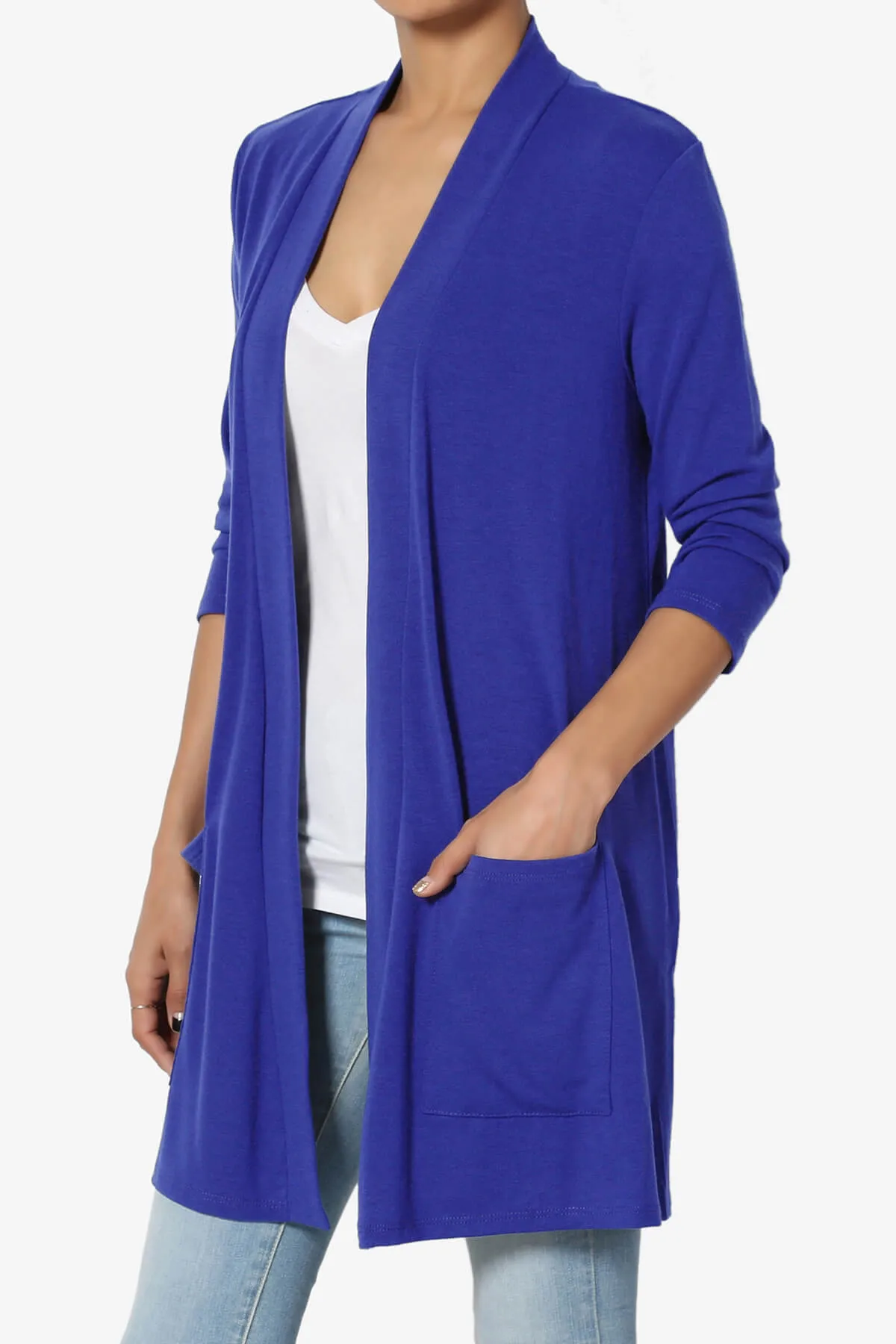 Daday Slouchy Pocket 3/4 Sleeve Cardigan PLUS