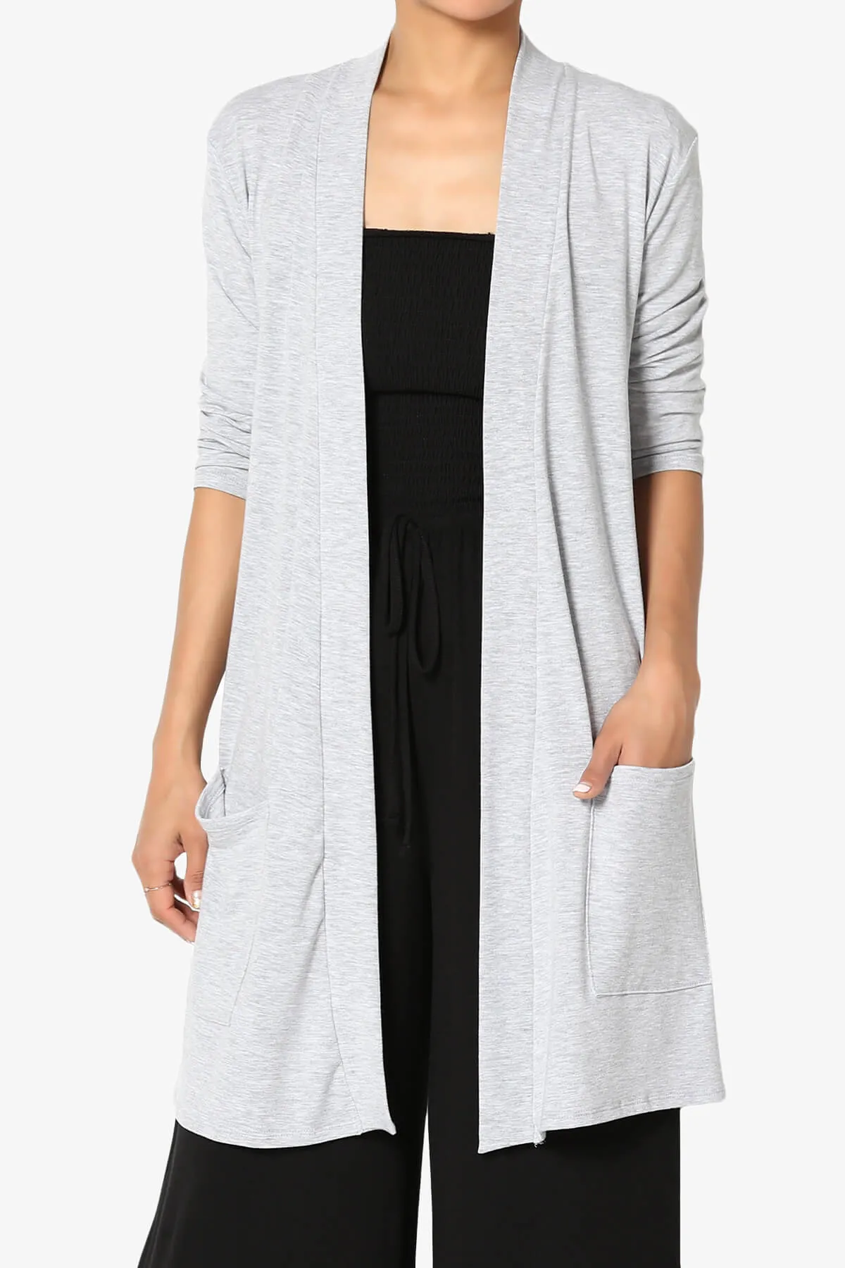 Daday Slouchy Pocket 3/4 Sleeve Cardigan PLUS