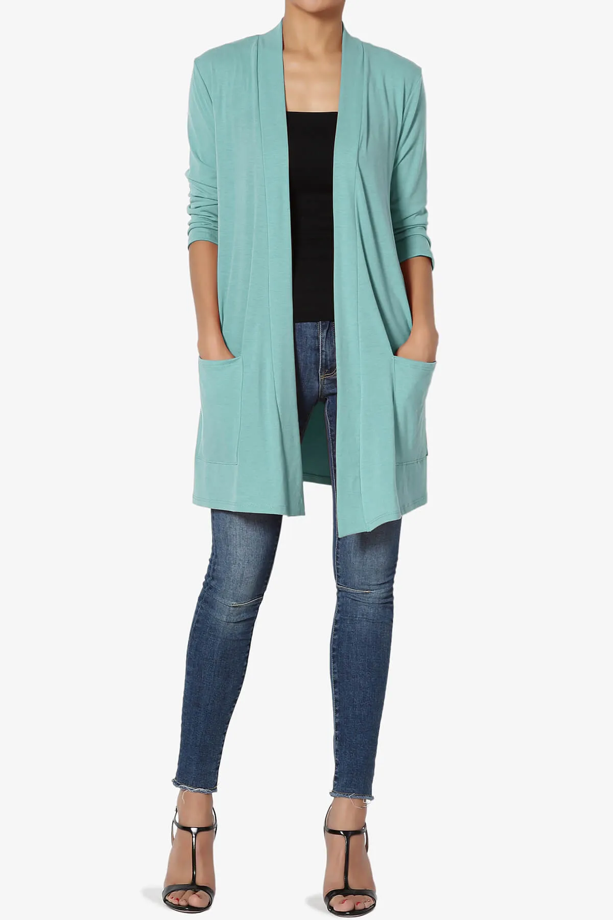 Daday Slouchy Pocket 3/4 Sleeve Cardigan PLUS