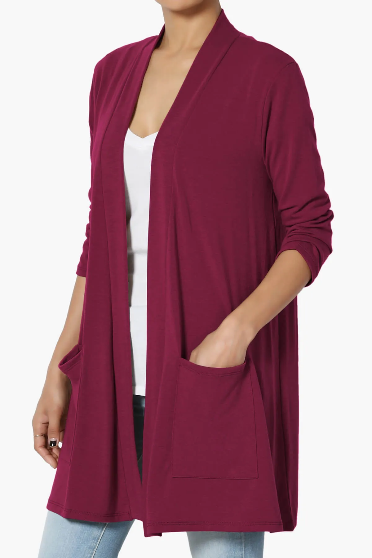 Daday Slouchy Pocket 3/4 Sleeve Cardigan PLUS