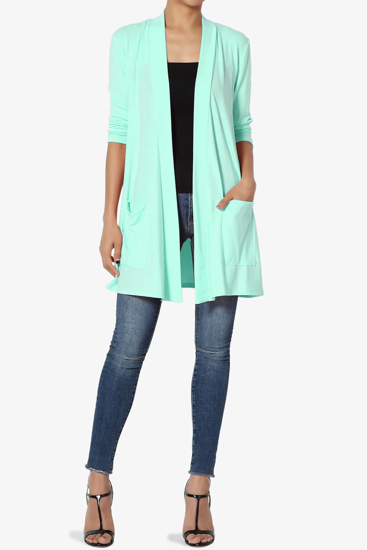 Daday Slouchy Pocket 3/4 Sleeve Cardigan PLUS