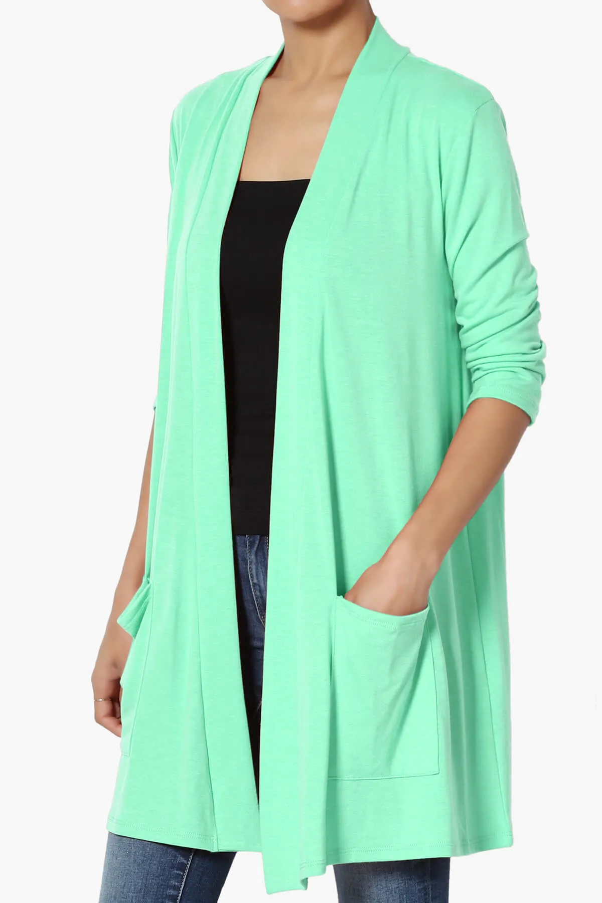 Daday Slouchy Pocket 3/4 Sleeve Cardigan PLUS