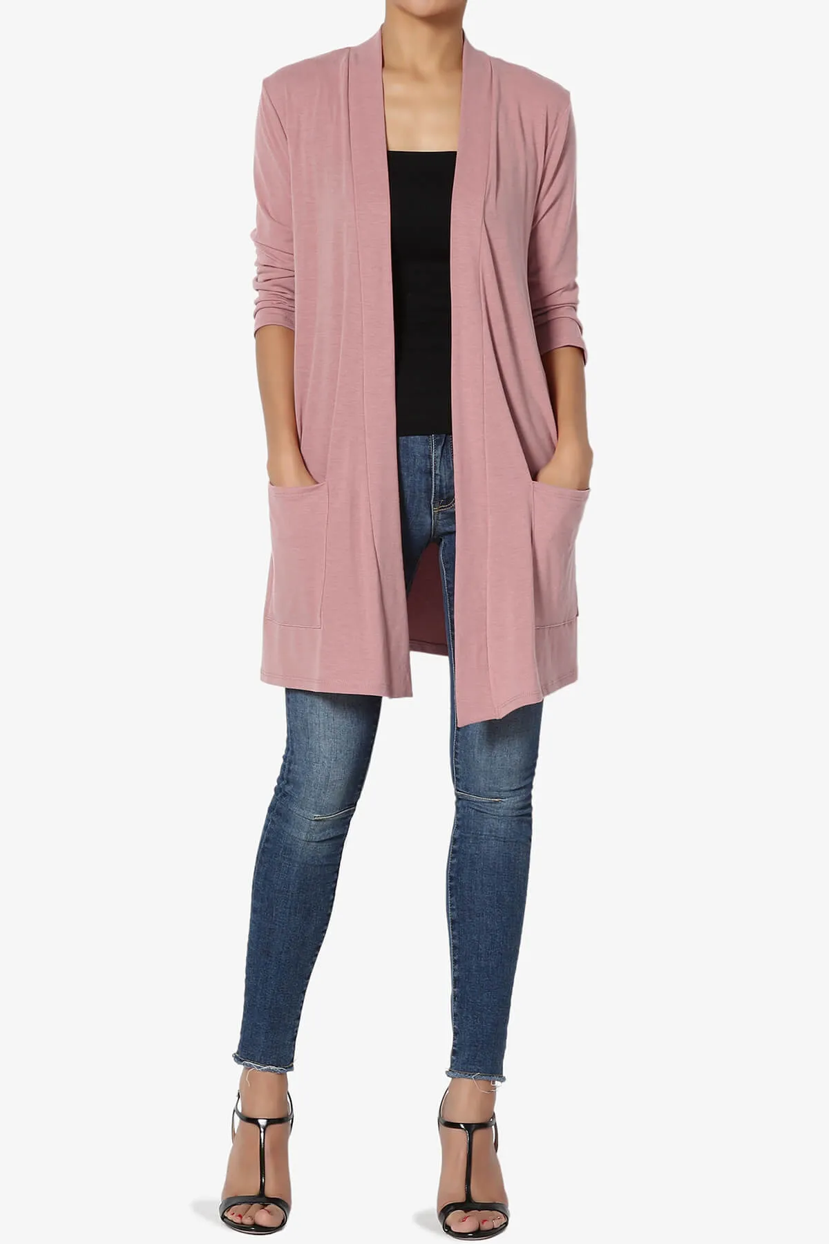 Daday Slouchy Pocket 3/4 Sleeve Cardigan PLUS