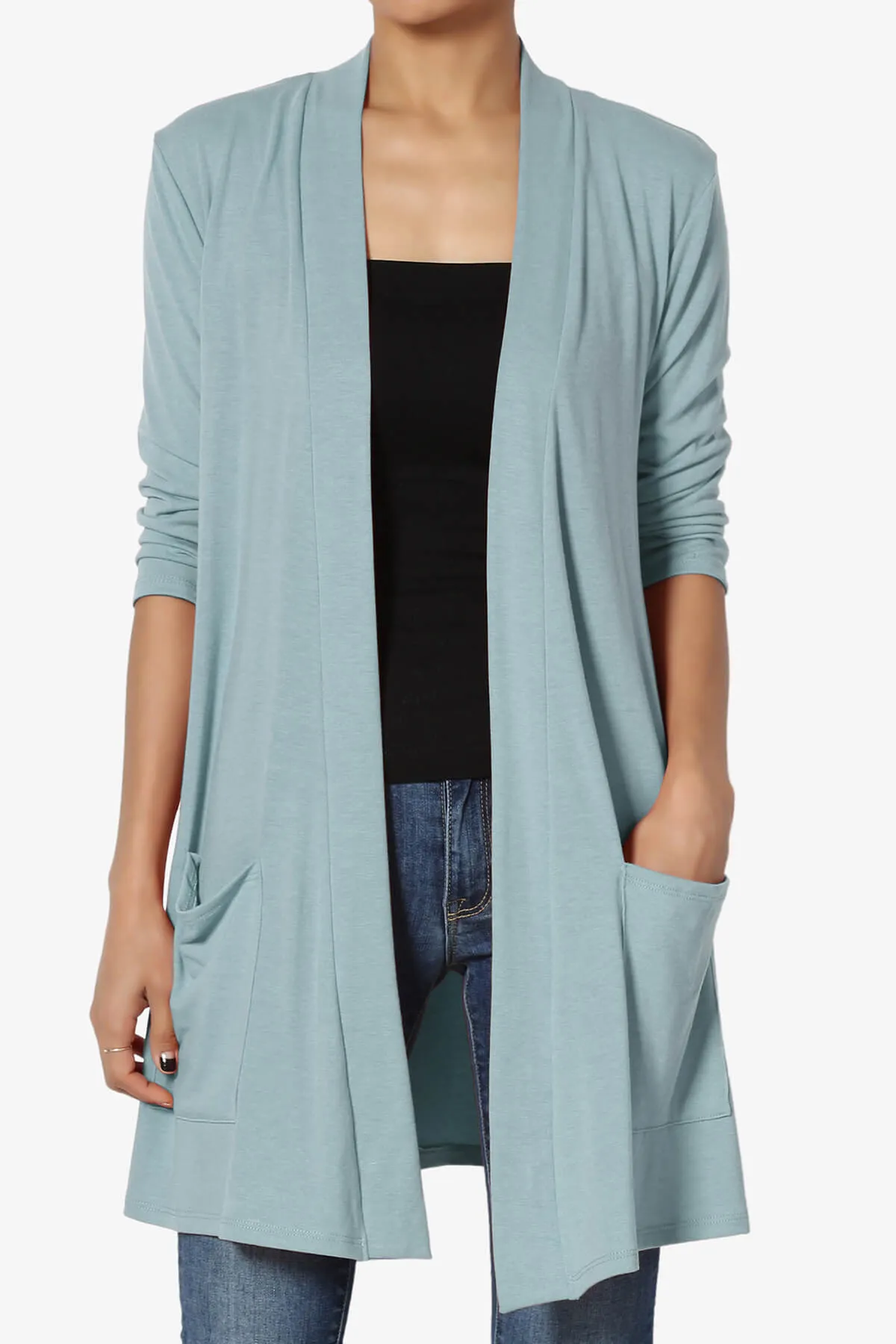 Daday Slouchy Pocket 3/4 Sleeve Cardigan PLUS