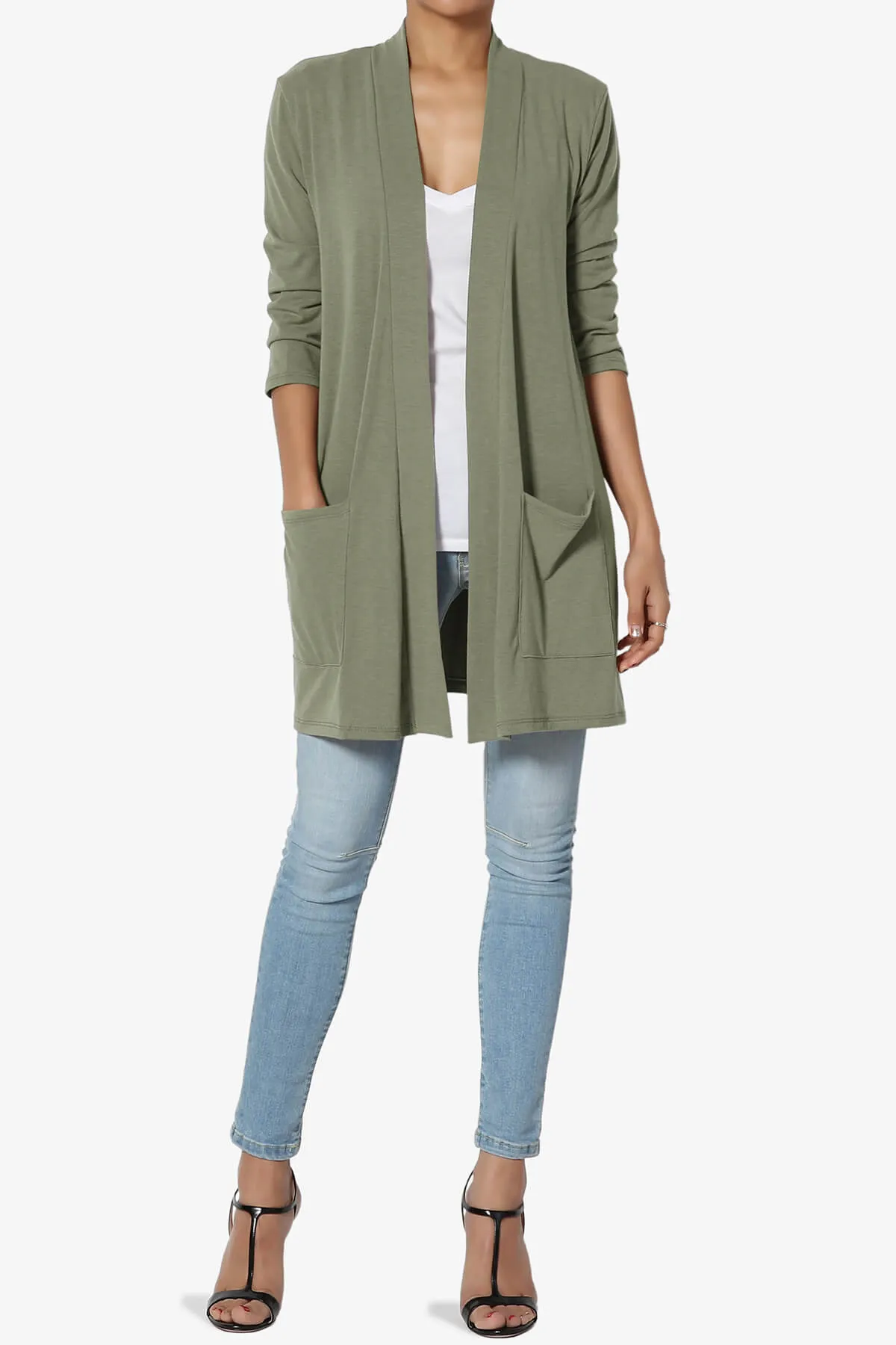 Daday Slouchy Pocket 3/4 Sleeve Cardigan PLUS