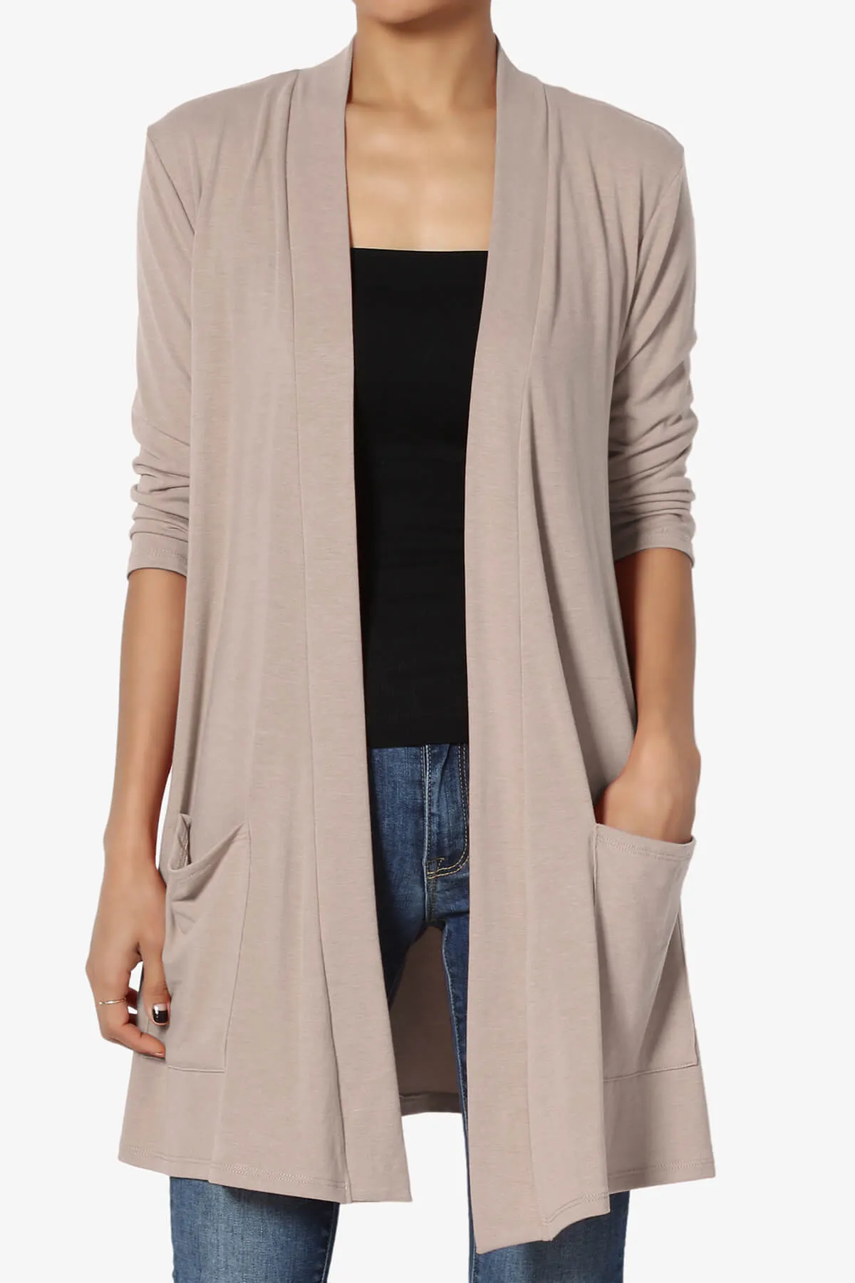 Daday Slouchy Pocket 3/4 Sleeve Cardigan PLUS