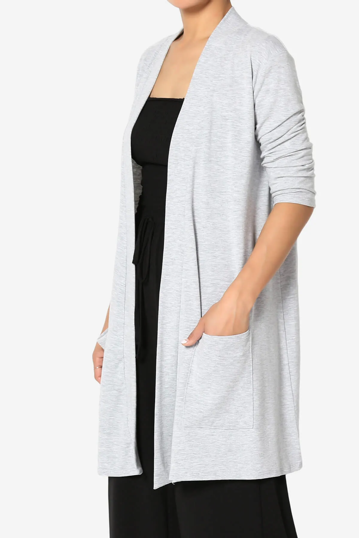 Daday Slouchy Pocket 3/4 Sleeve Cardigan PLUS