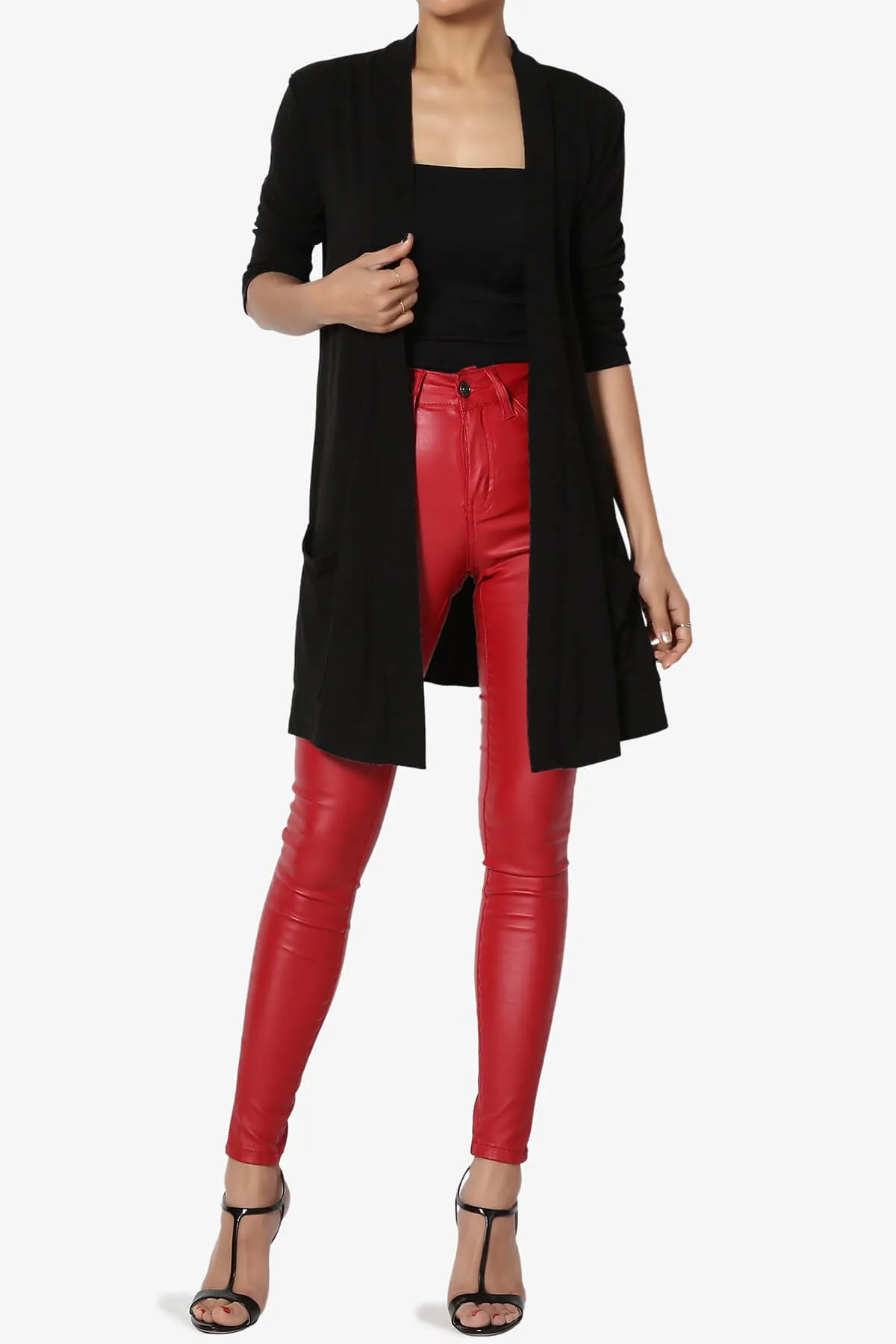 Daday Slouchy Pocket 3/4 Sleeve Cardigan PLUS
