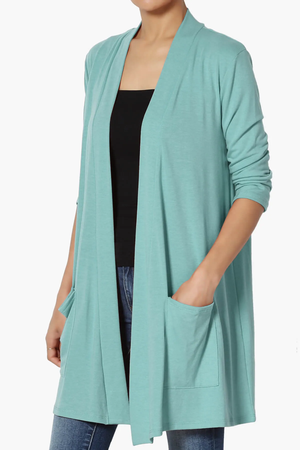 Daday Slouchy Pocket 3/4 Sleeve Cardigan PLUS