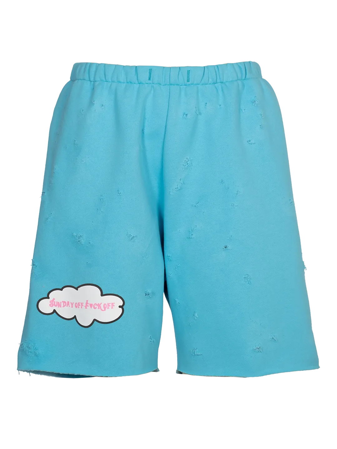Distressed 'F*ck Off Sunday' Jogging Shorts