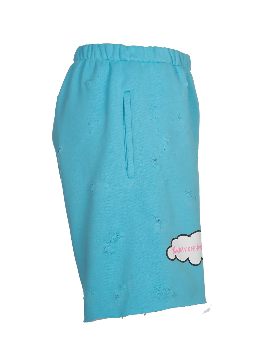 Distressed 'F*ck Off Sunday' Jogging Shorts