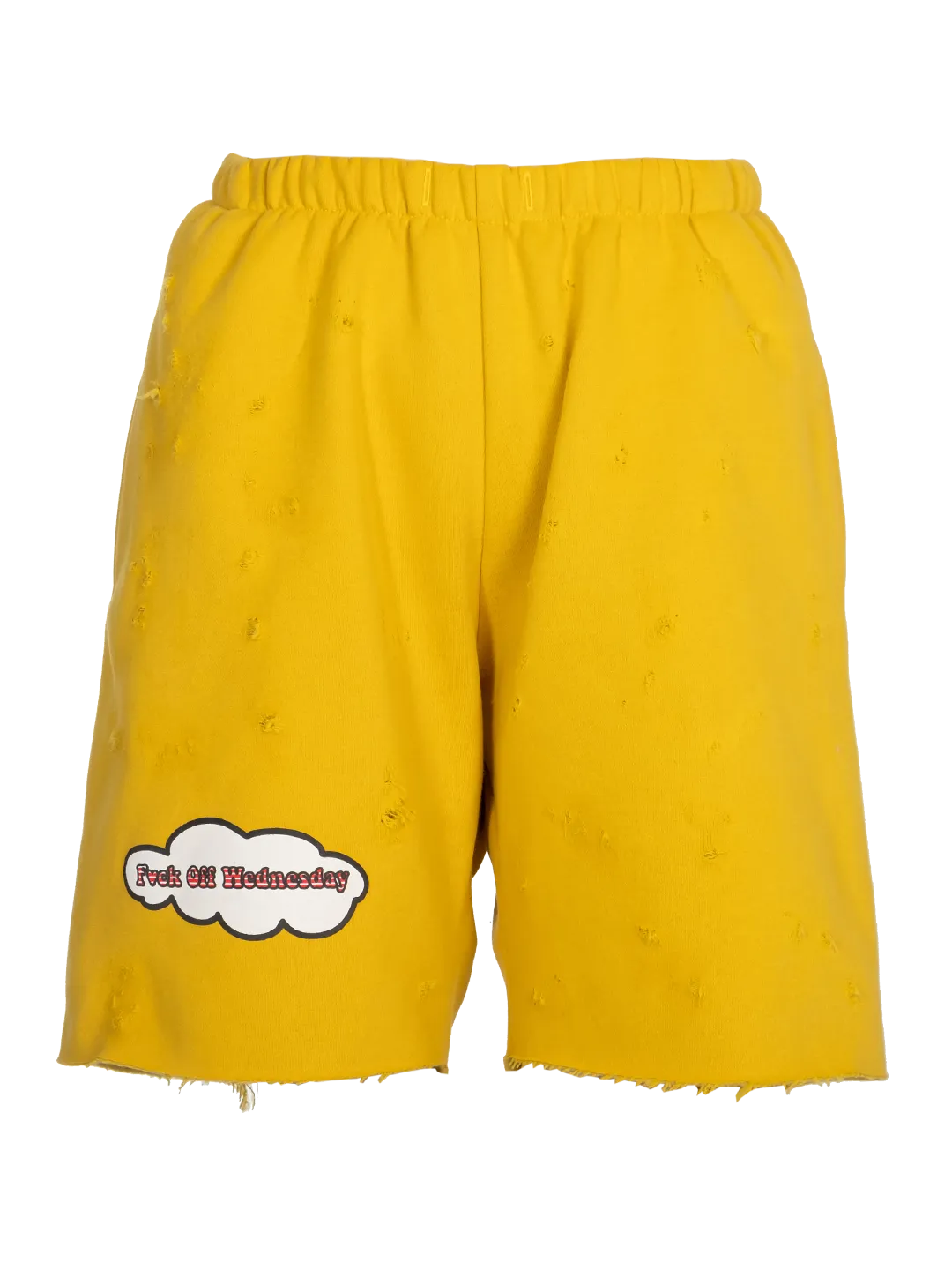 Distressed 'F*ck Off Wednesday' Jogging Shorts