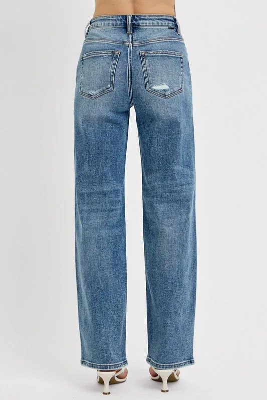 Distressed Wide Leg Jeans