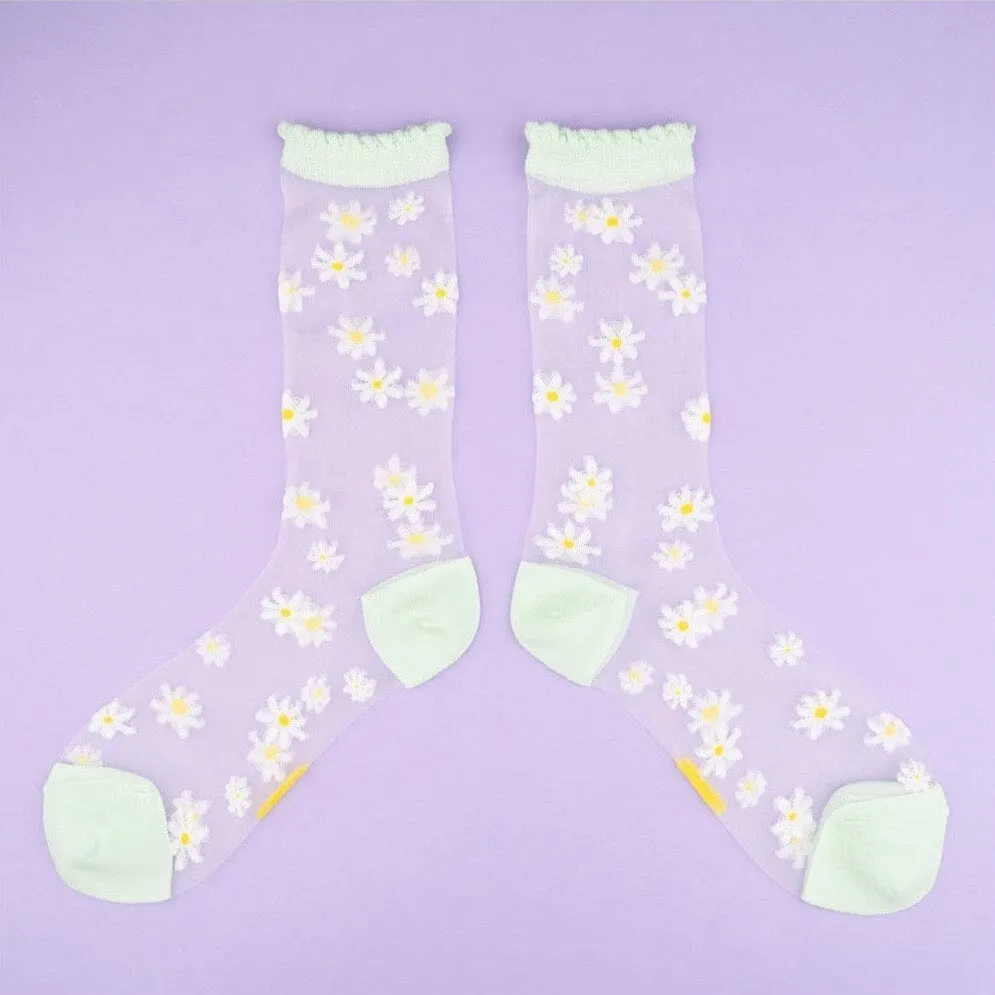 Durchsichtige Socken "Gänseblümchen"