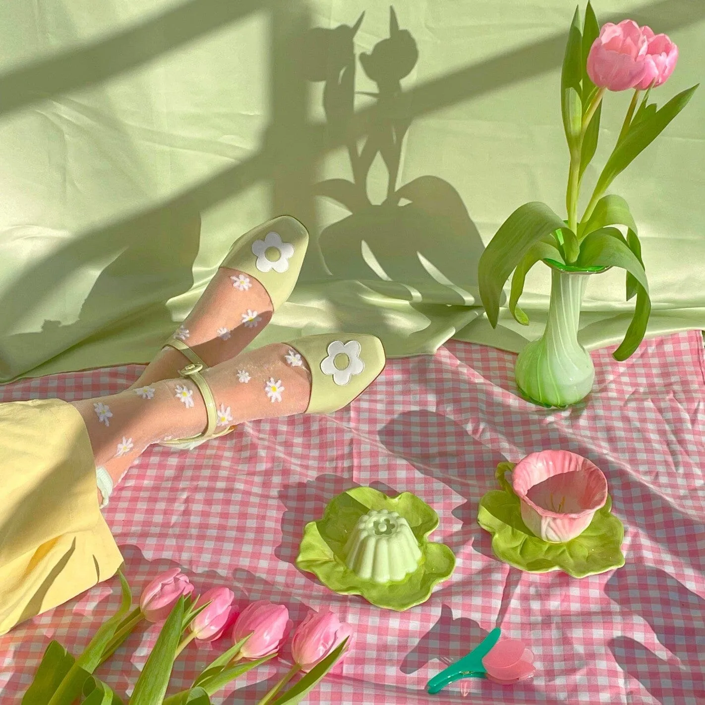 Durchsichtige Socken "Gänseblümchen"