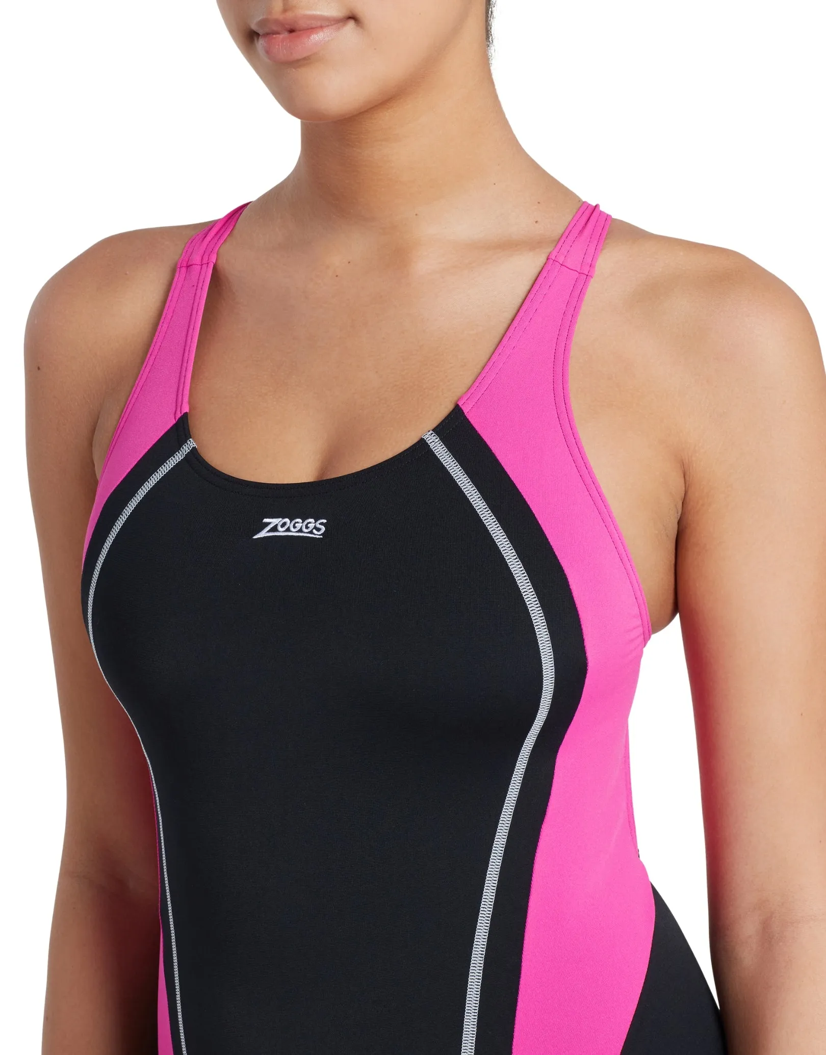 Eaton Flyback Swimsuit - Black/Magenta