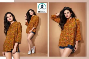 Elegant Girls Short Top - Premium Quality Heavy print Rayon
