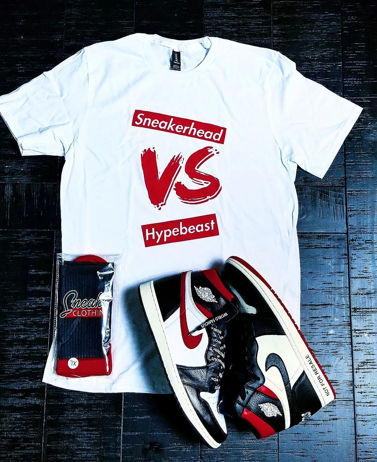 EXCLUSIVE SNEAKERHEAD vs HYPEBEAST LE Tshirt (White)