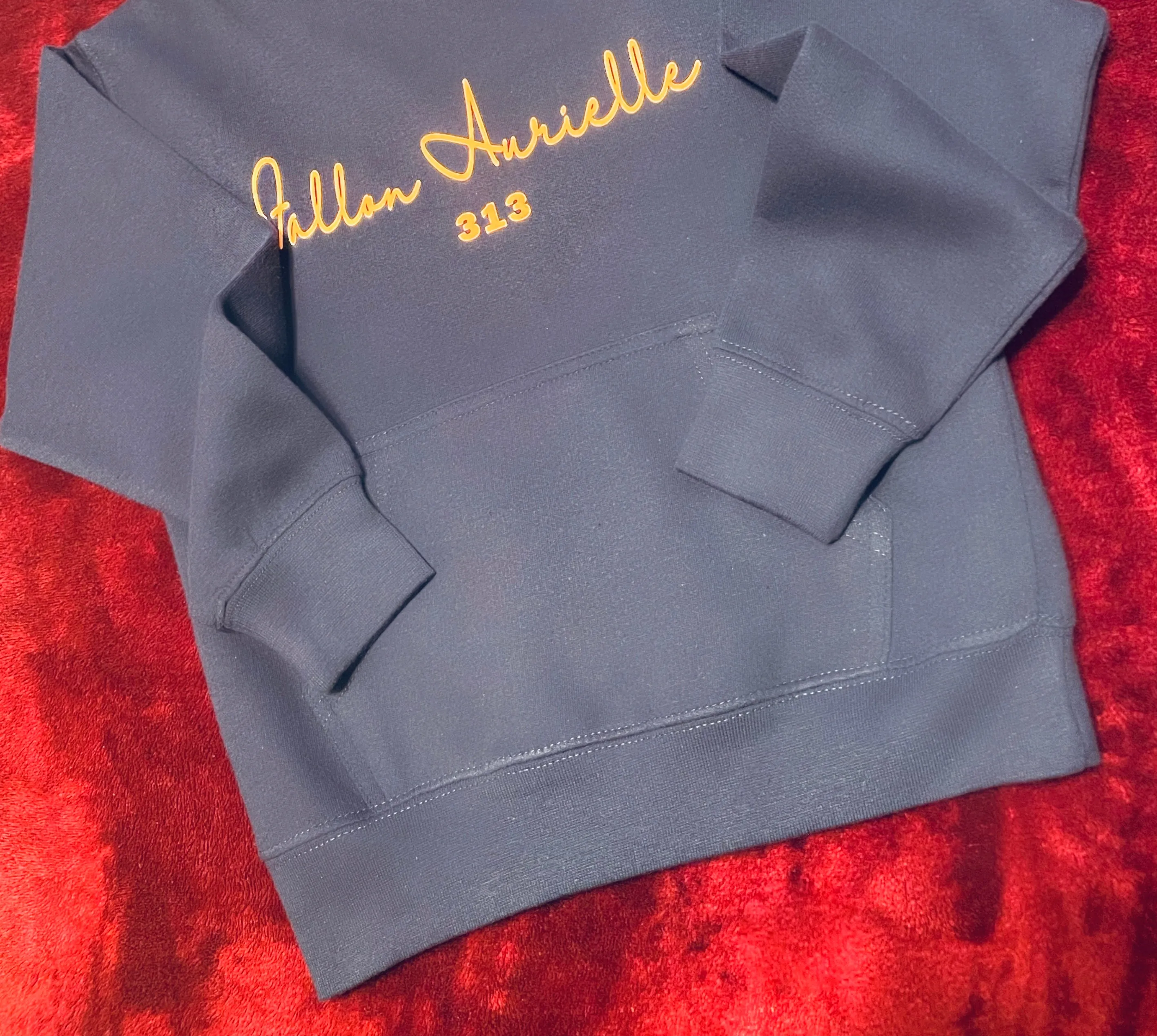 Fallon Aurielle & Kids Unisex Adults Signature 313 Rep Yo Set Area Code Jogging Set (Navy Blue & Neon Orange)