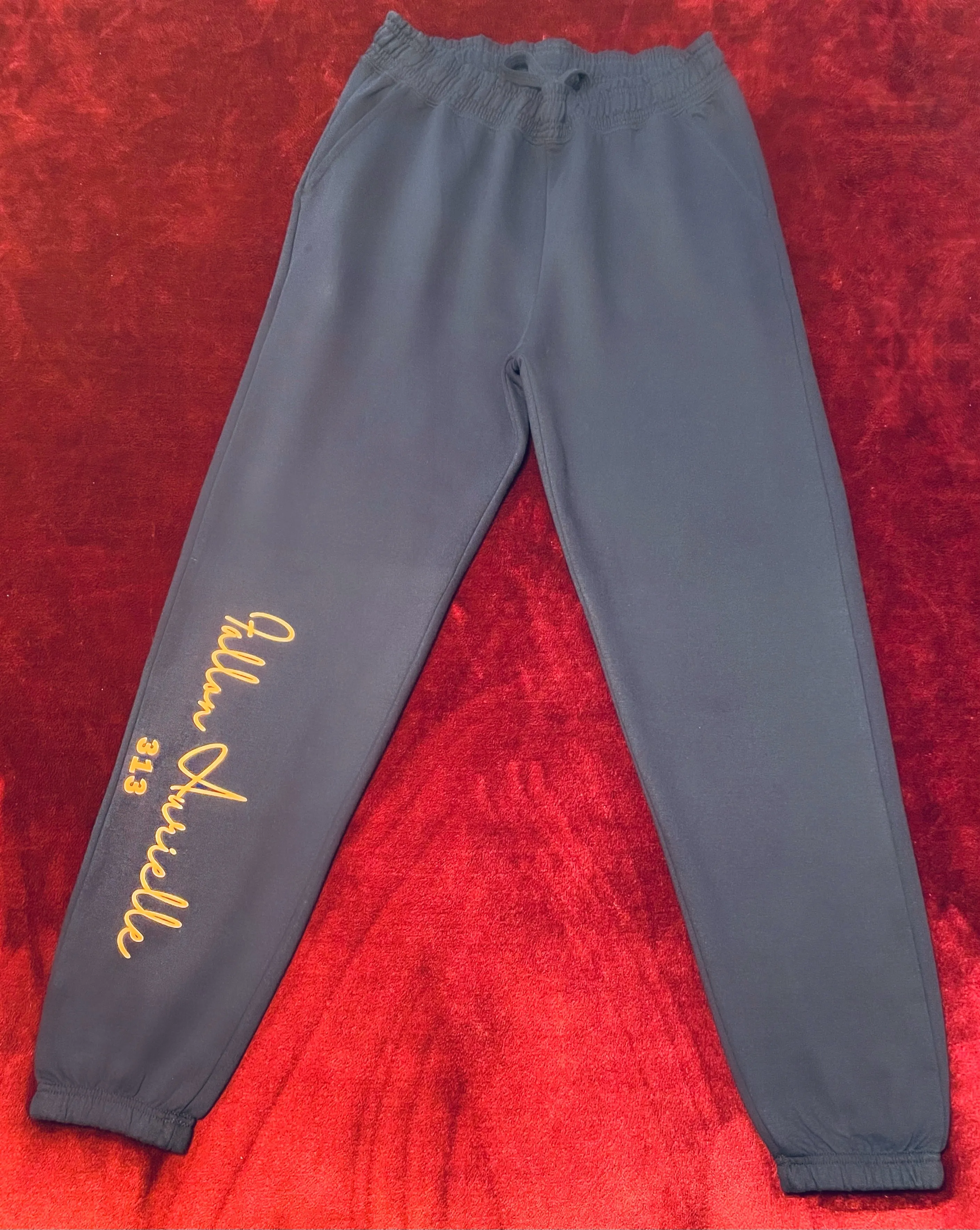 Fallon Aurielle & Kids Unisex Adults Signature 313 Rep Yo Set Area Code Jogging Set (Navy Blue & Neon Orange)