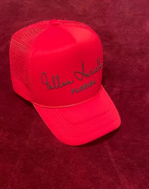 Fallon Aurielle Signature Florida Rep Yo Set Trucker Snapback Hat (Red & Black)