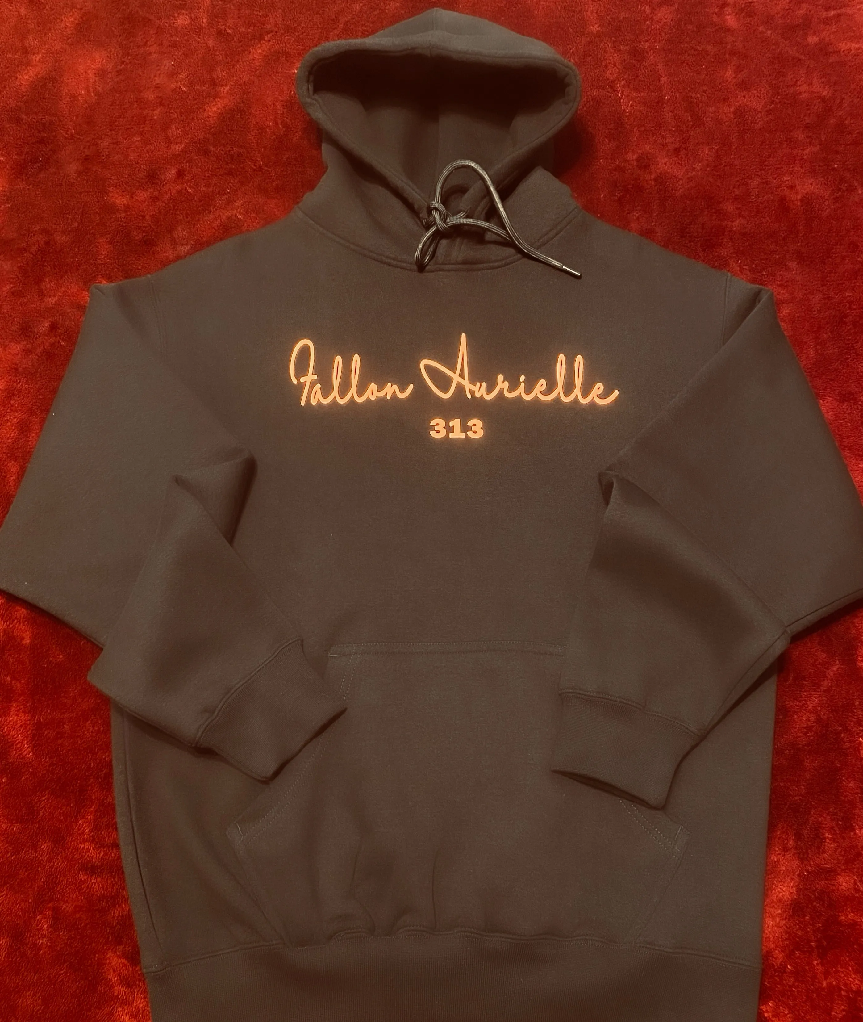 Fallon Aurielle Unisex Signature 313 Rep Yo Set Area Code Jogging Set (Black & Neon Orange)