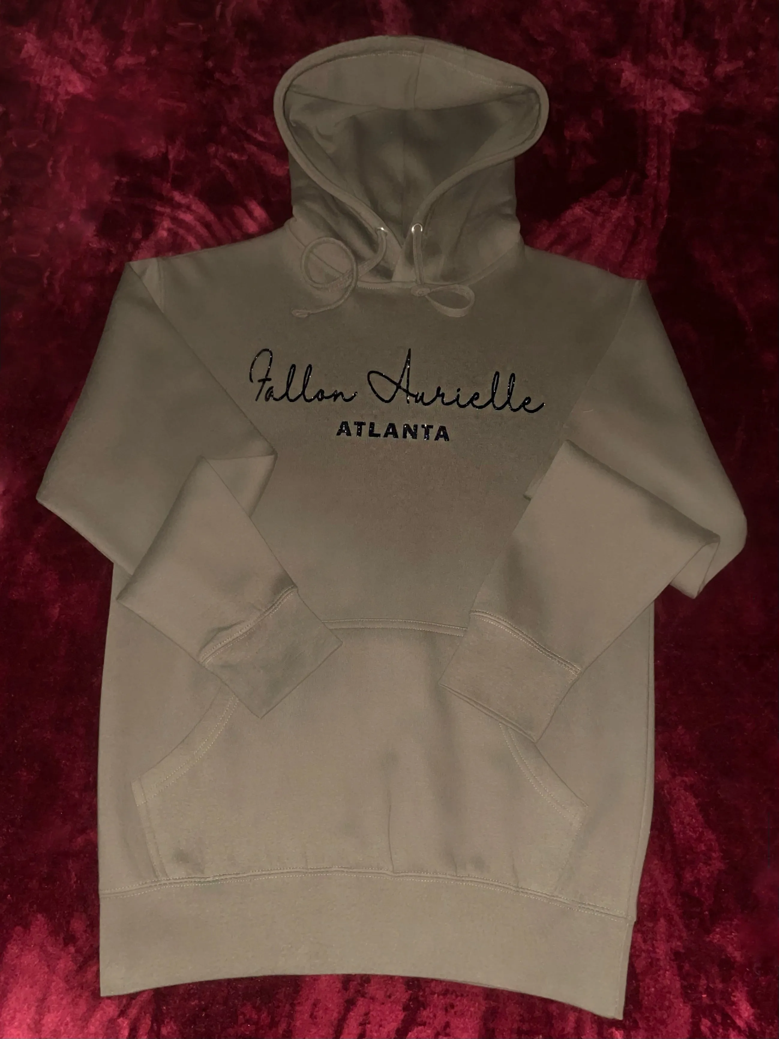 Fallon Aurielle Unisex Signature Atlanta Rep Yo Set Hoodie (Olive Green & Black Sparkle)
