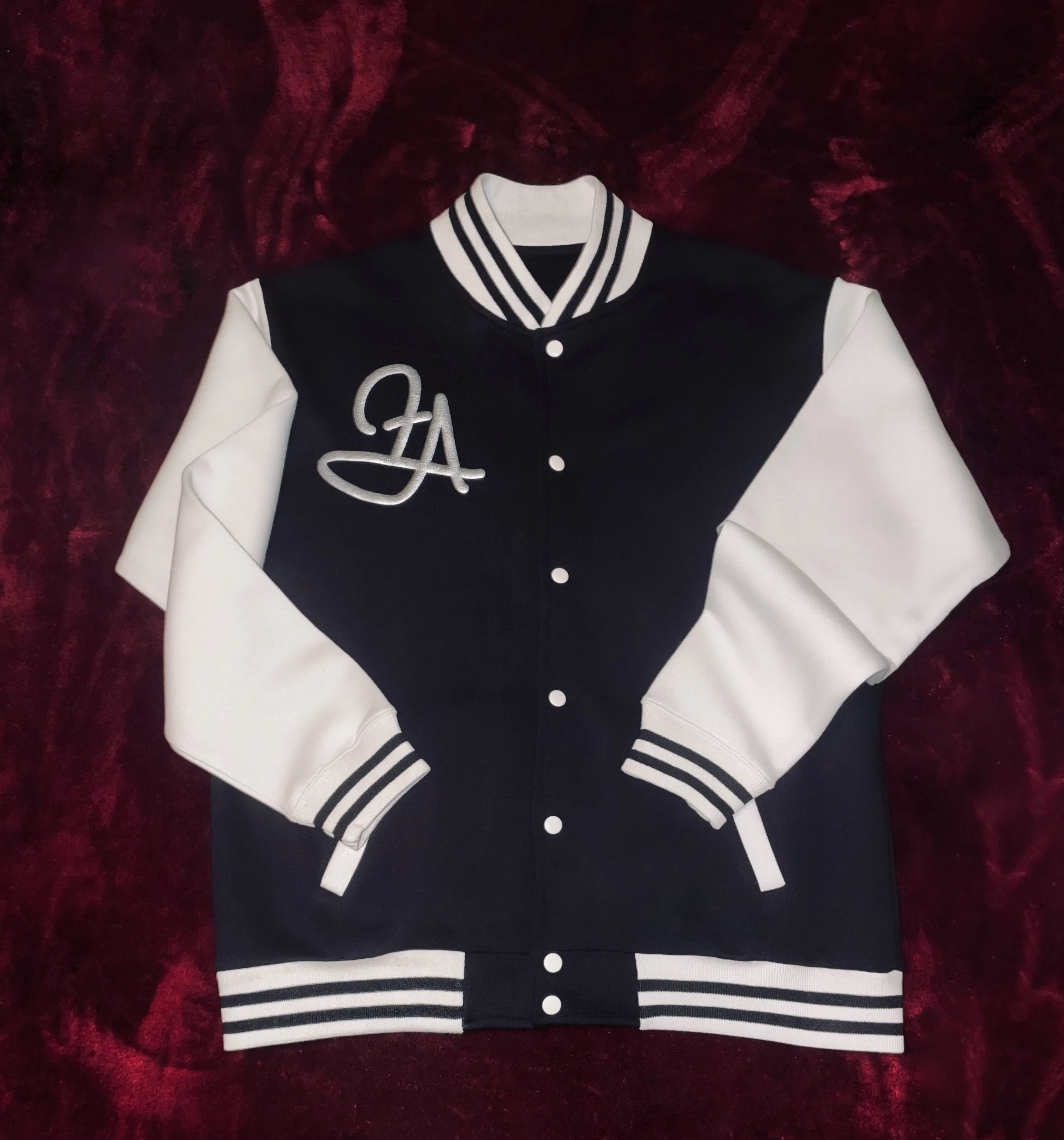 Fallon Aurielle Unisex Signature Capricorn Logo & Name Zodiac Jacket (Black, Metallic Silver & Cream)