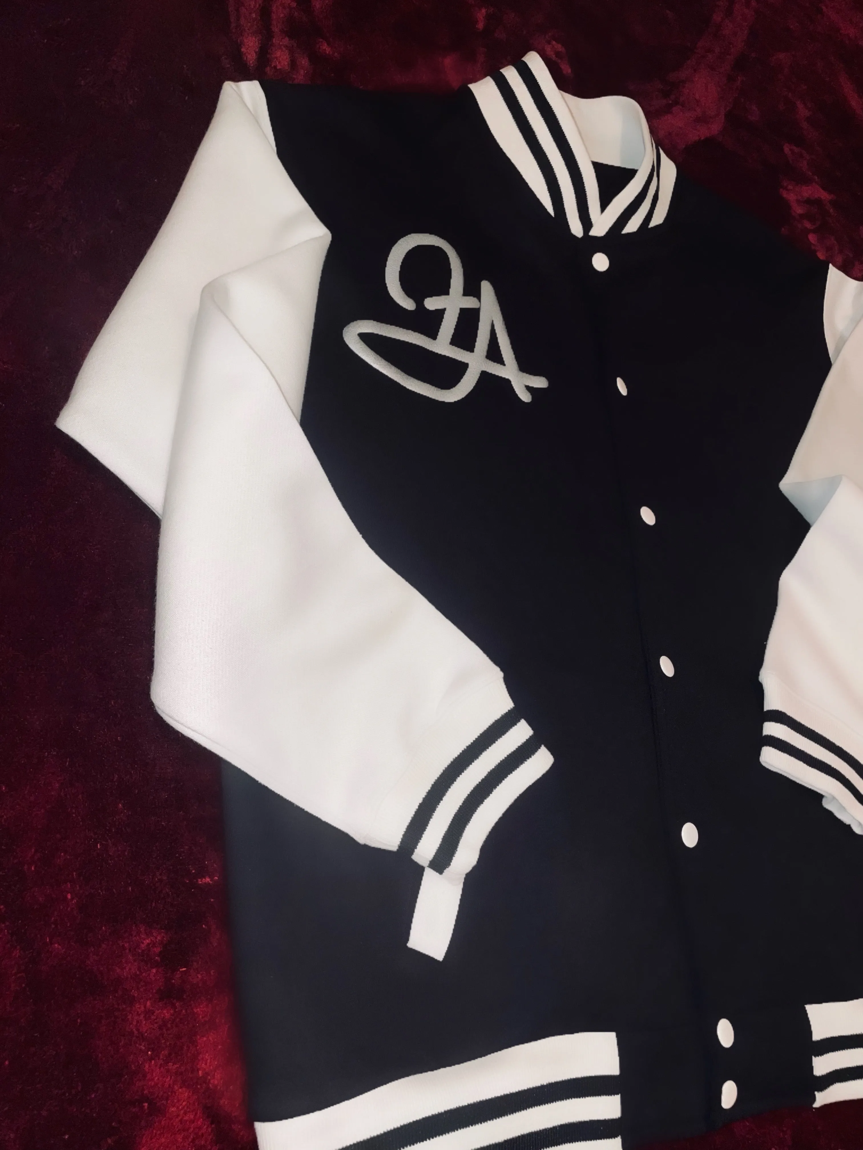 Fallon Aurielle Unisex Signature Capricorn Logo & Name Zodiac Jacket (Black, Metallic Silver & Cream)