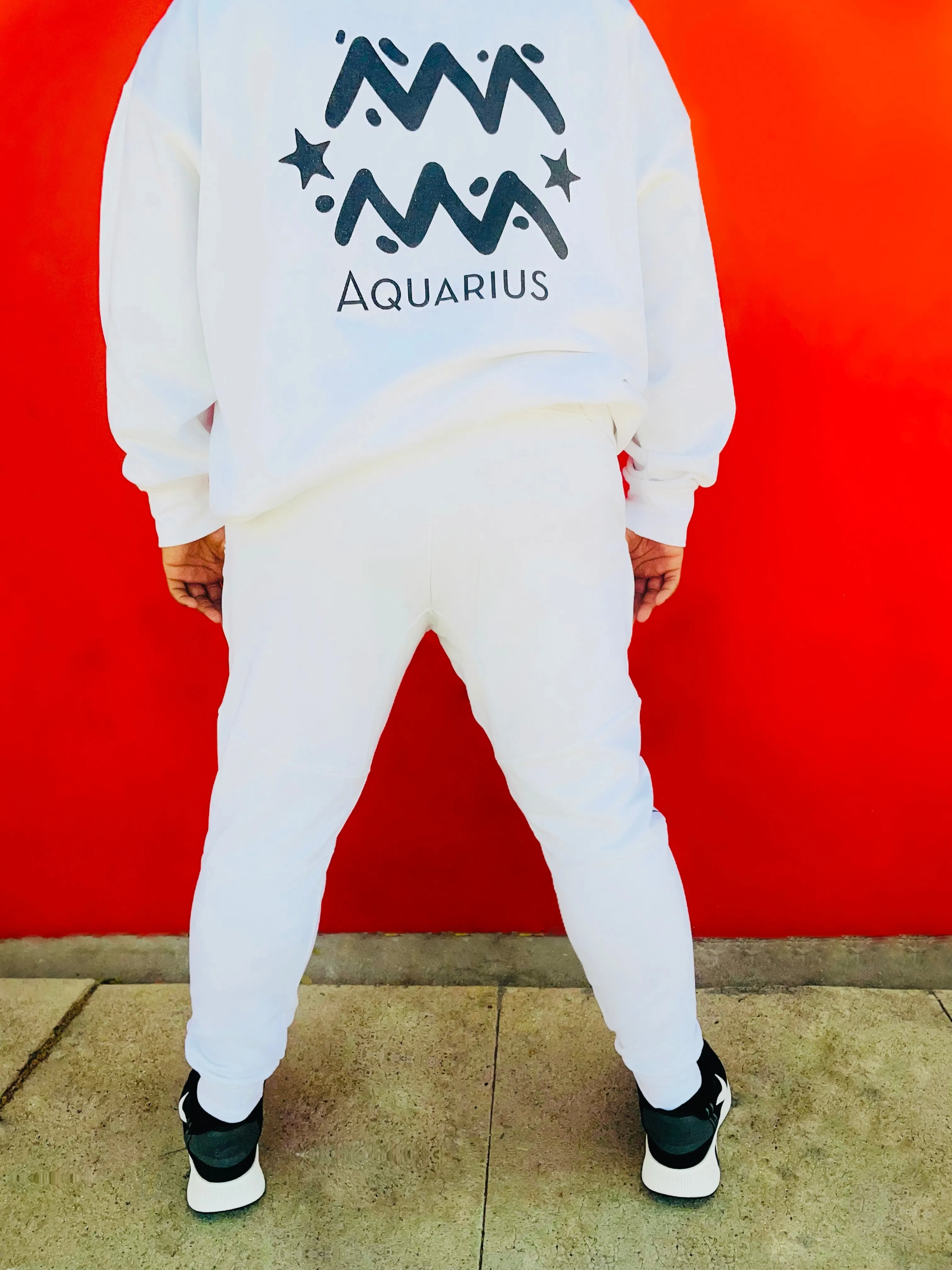 Fallon Aurielle Unisex Signature Classic Joggers (White & Black)