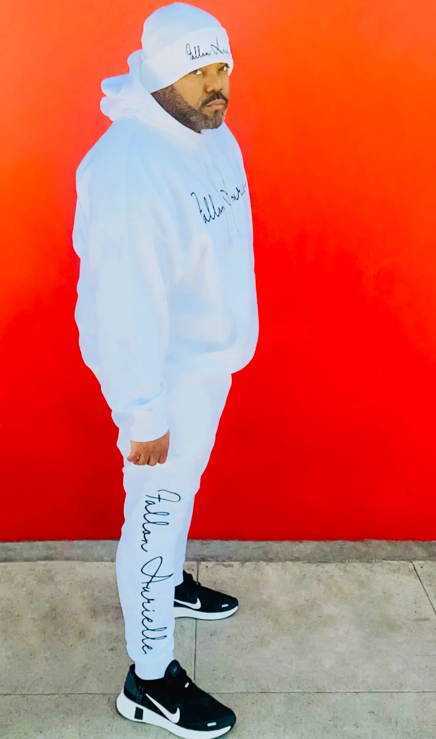 Fallon Aurielle Unisex Signature Classic Joggers (White & Black)