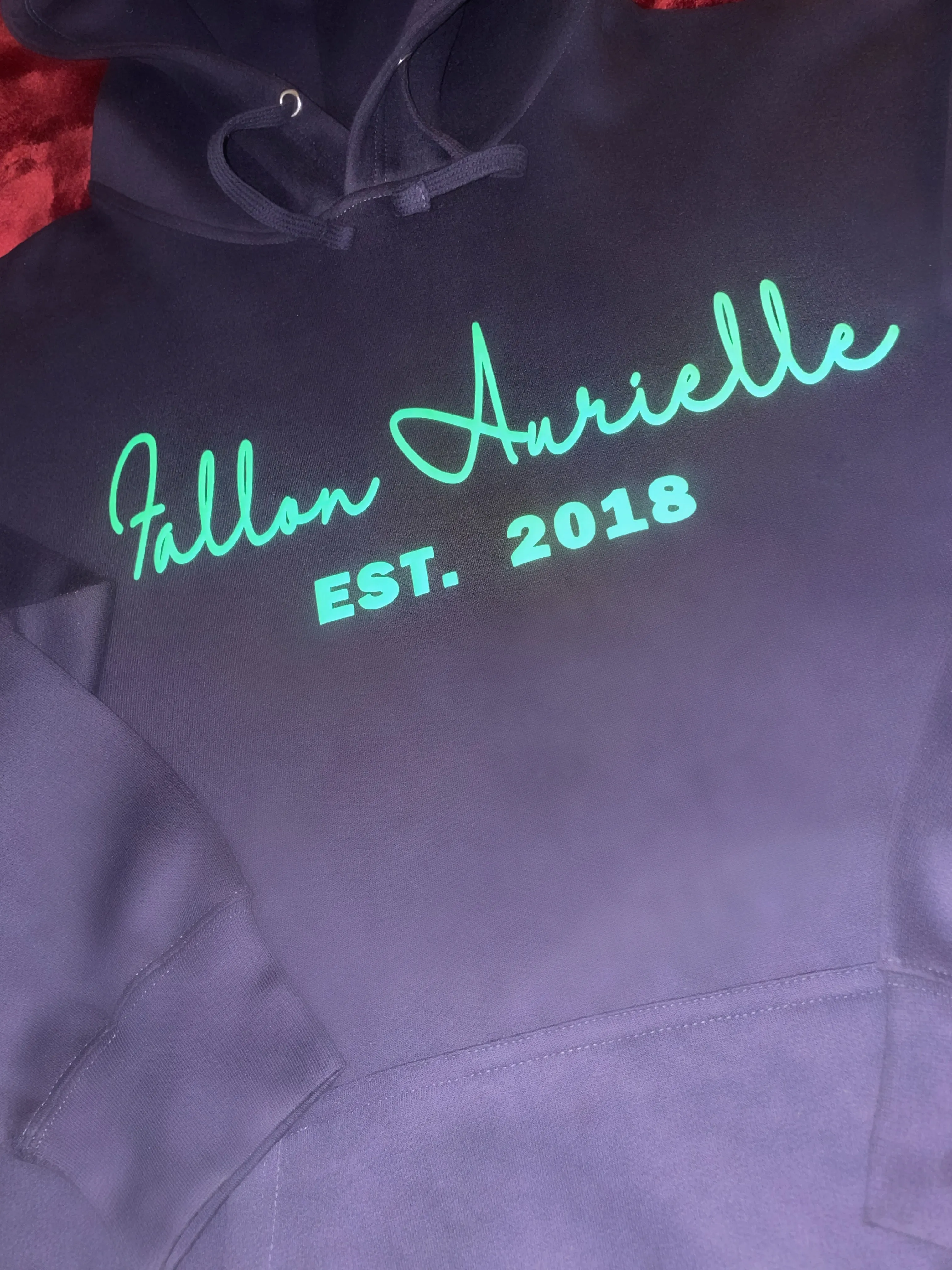 Fallon Aurielle Unisex Signature EST. 2018 Hoodie (Navy Blue & Green)