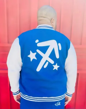 Fallon Aurielle Unisex Signature Sagittarius Zodiac Jacket (Royal Blue & White)