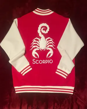 Fallon Aurielle Unisex Signature Scorpio Scorpion Logo & Name Zodiac Jacket (Red & White)
