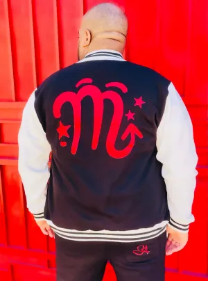 Fallon Aurielle Unisex Signature Scorpio Zodiac Jacket (Black, Red & White)