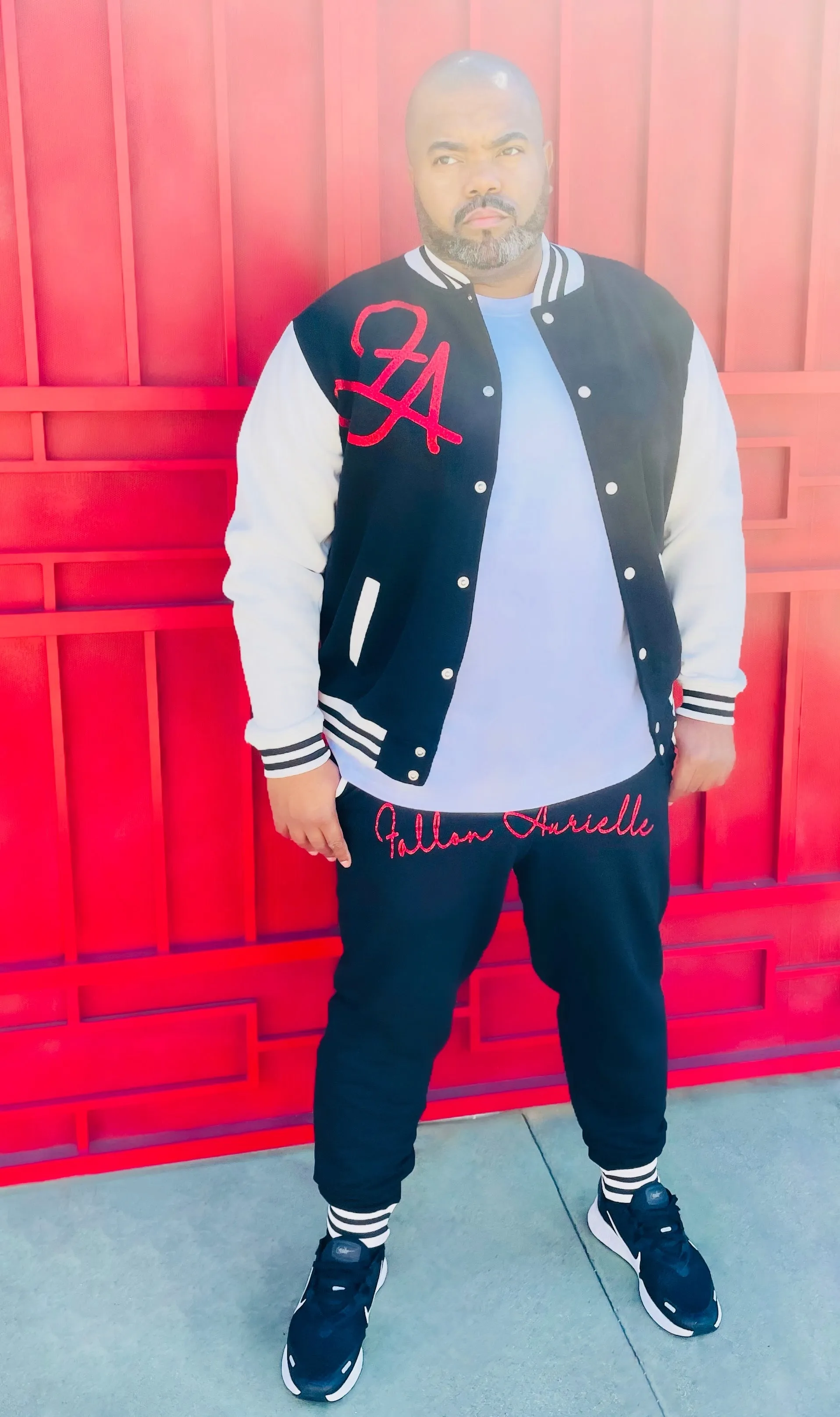Fallon Aurielle Unisex Signature Scorpio Zodiac Jacket (Black, Red & White)