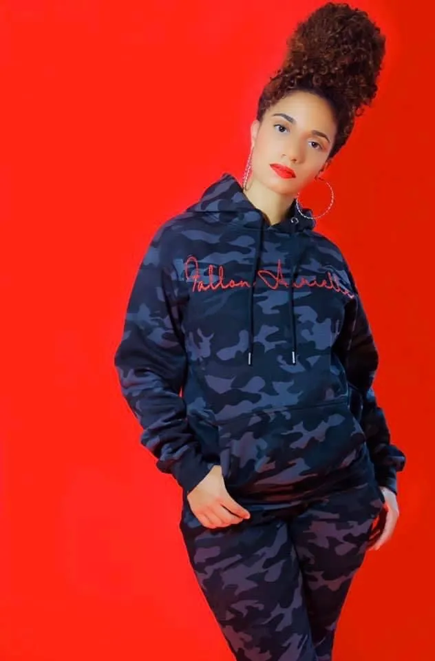 Fallon Aurielle Unisex Signature War Jogging Set (Gray, Black, Red Camo)