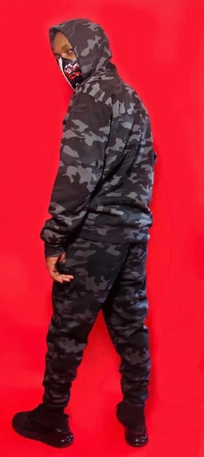 Fallon Aurielle Unisex Signature War Jogging Set (Gray, Black, Red Camo)