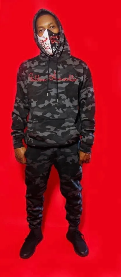 Fallon Aurielle Unisex Signature War Jogging Set (Gray, Black, Red Camo)