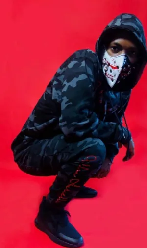 Fallon Aurielle Unisex Signature War Jogging Set (Gray, Black, Red Camo)