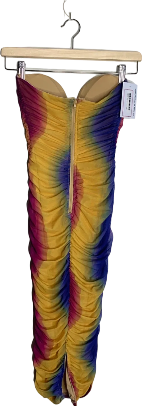 Fashion Nova Multicolour Strapless Ruched Dress XS