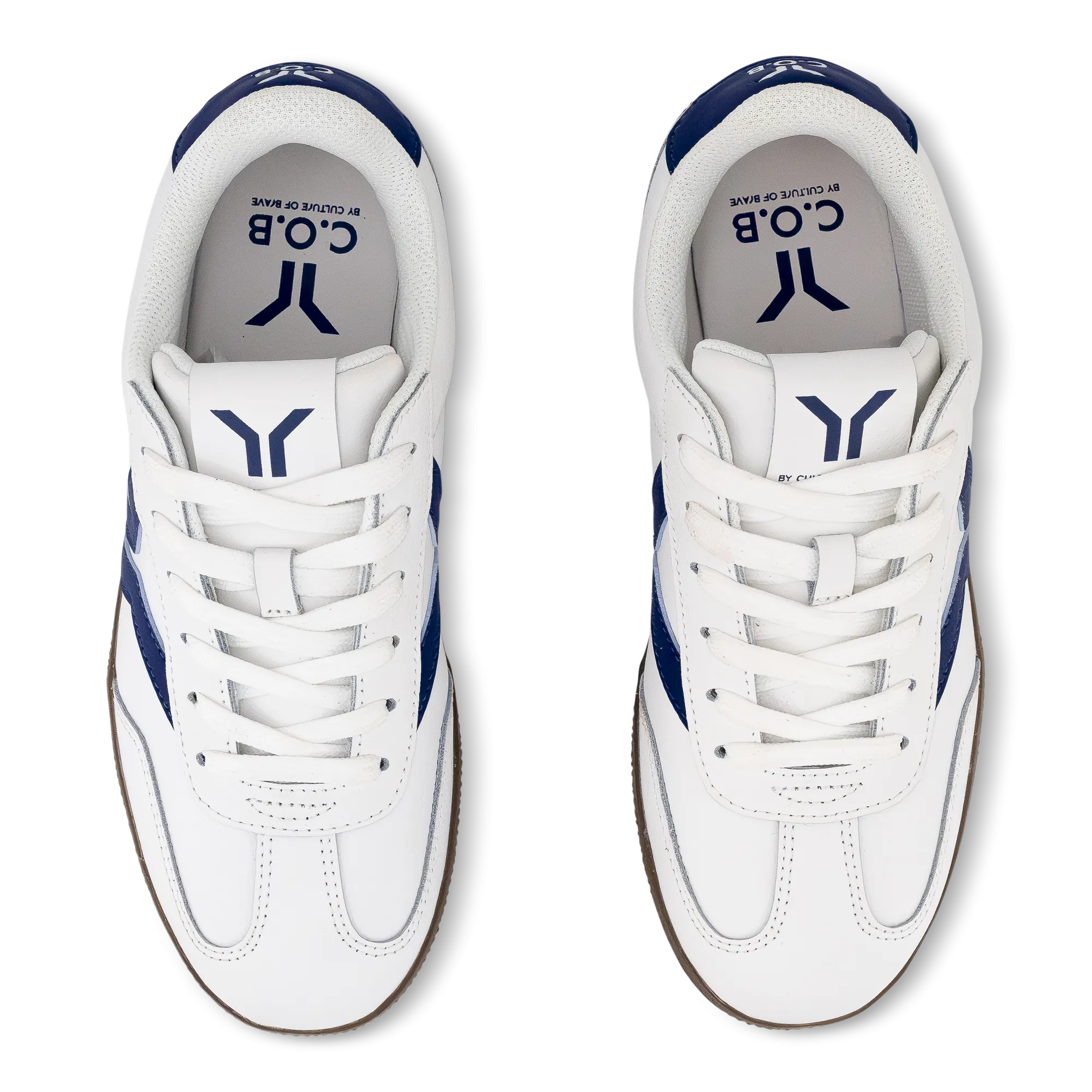 Fearless Womens Sneaker in white leather with purple wing