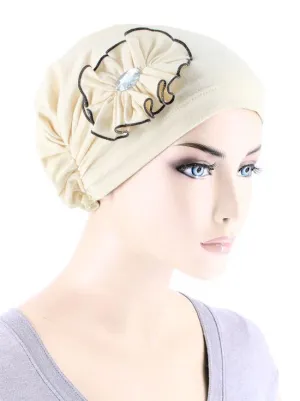 FERDINAND'S TURBANS RHINESTONE FLOWER CAP